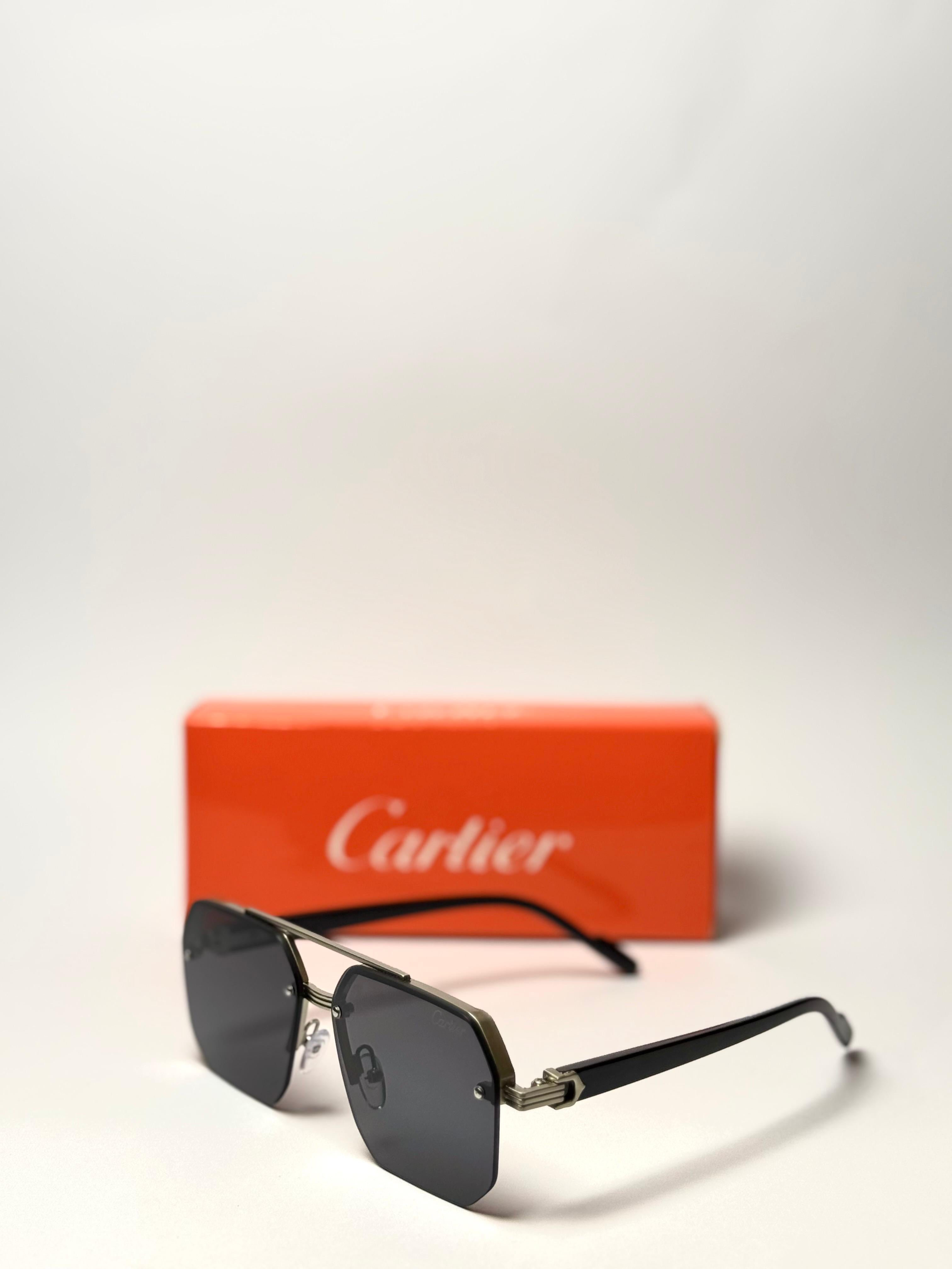 Cartier Rimless Square Sunglasses – Black Lens GenVogue