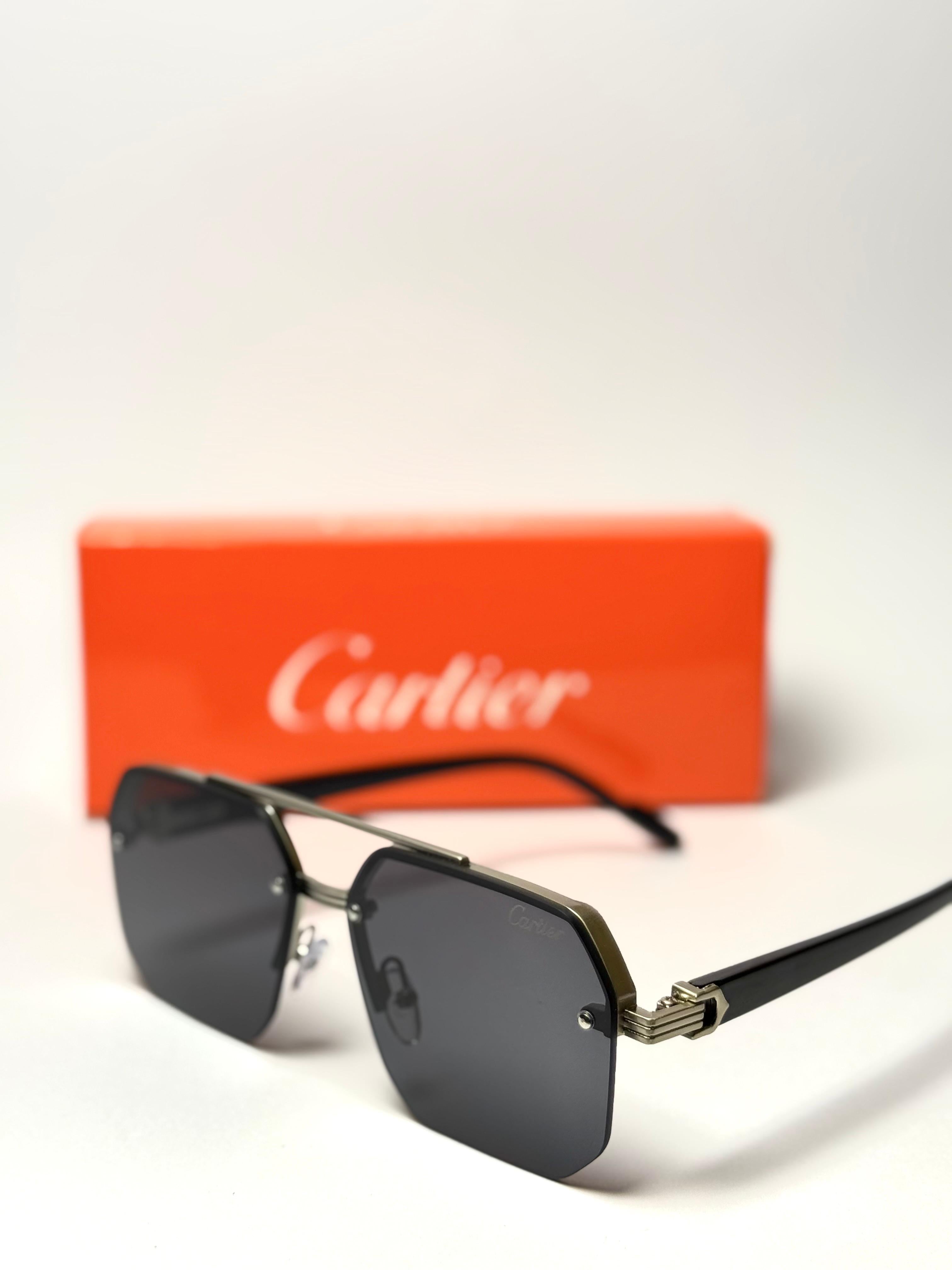 Cartier Rimless Square Sunglasses – Black Lens GenVogue