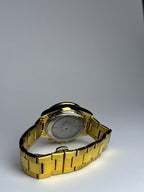 Hedus Gold Chronograph Watch (luxury style with diamond-cut bezel and gold stainless steel strap). GenVogue