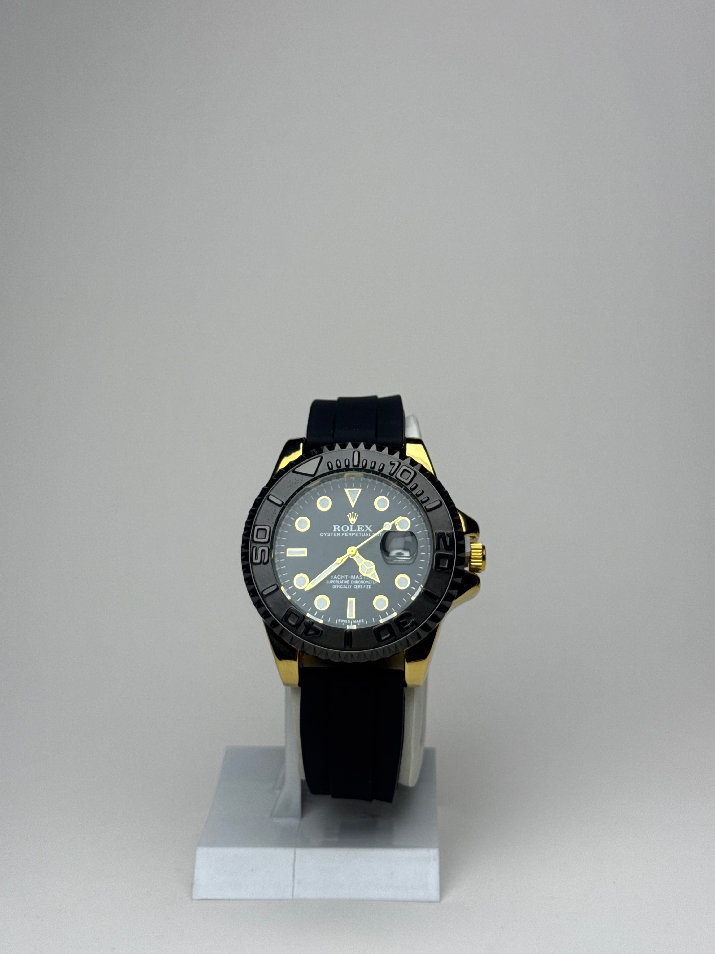 Rolex Yacht-Master Style Watch (Black with Golden) GenVogue