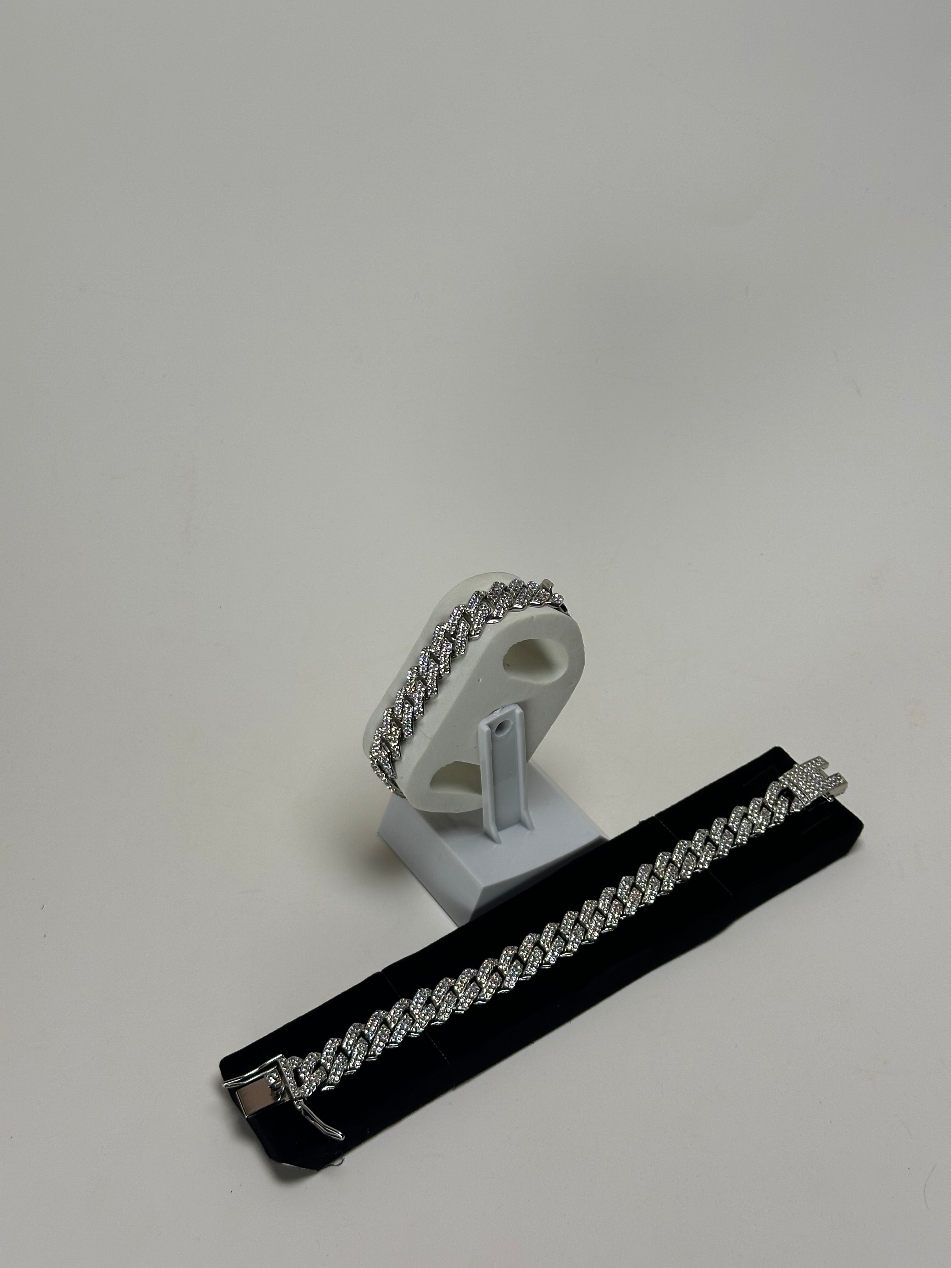 Iced Out Silver Link Bracelet GenVogue